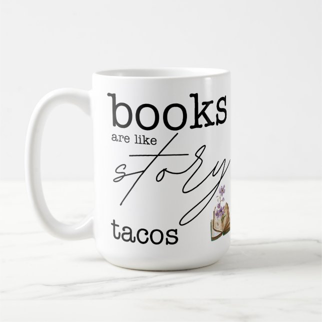 Caneca De Café Livros são como Tacos de História (Esquerda)