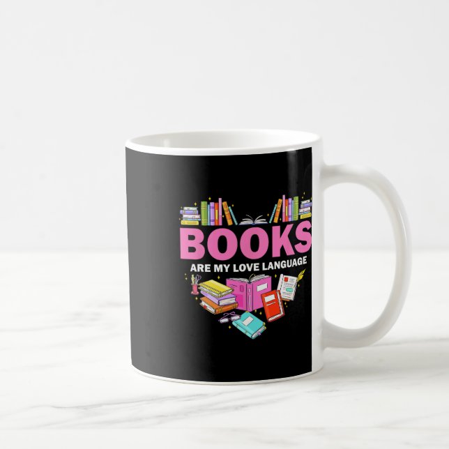 Caneca De Café Livros São Minha Linguagem De Amor Lendo Bibliotec (Direita)