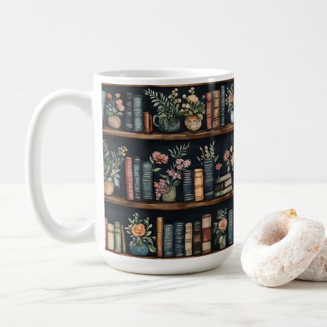 Caneca De Café Livros Sem Fim Retro (Com Donut)