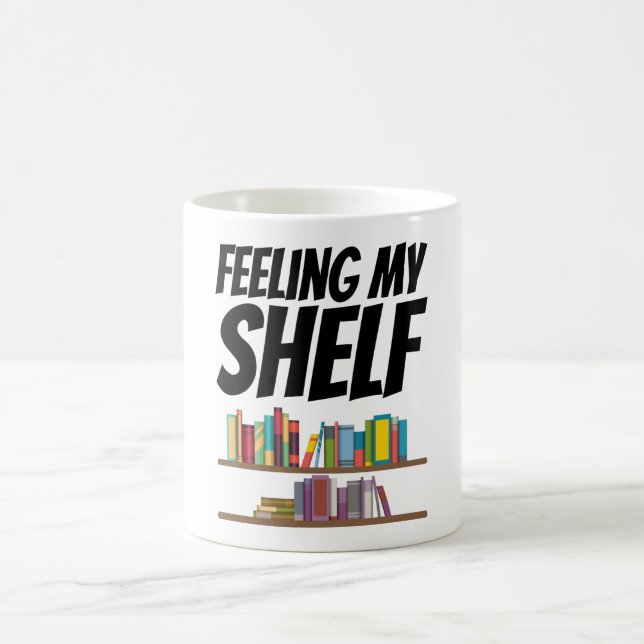 Caneca De Café Livros - Sentindo Minha Prateleira (Centro)