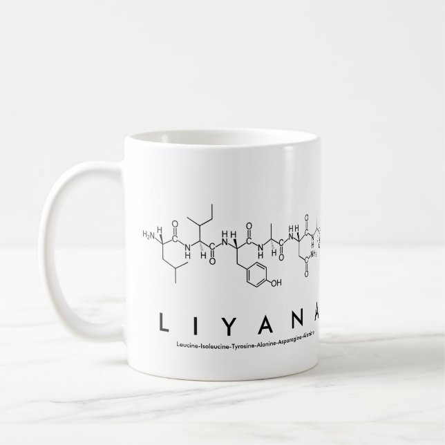 Caneca De Café Liyana peptide name mug (Esquerda)