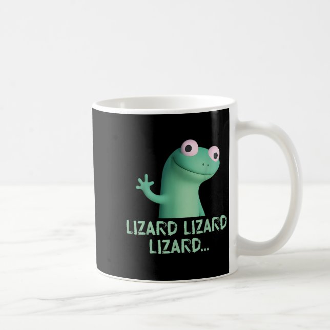 Caneca De Café Lizard Lizard Engraçado Meme (2 Lados) (Direita)