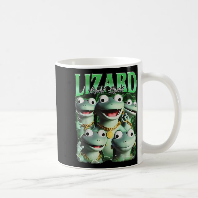 Caneca De Café Lizard Lizard Lizard Funny Meme Lizard Bootleg Wei (Direita)