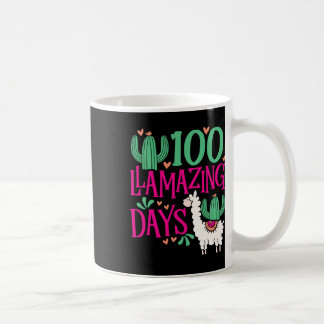 Caneca De Café Llama 100 Dias Úteis De Escola - Meninas Bonitas E