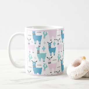 Caneca De Café Llama Alapaca Animais Vermelhos Cor-de-rosa Cor-de