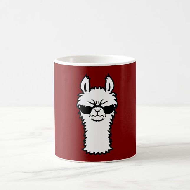 Caneca De Café Llama Angry Cool Sunglasses Furry Animal Attitude  (Centro)