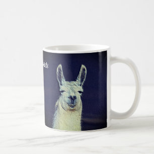 Caneca De Café Llama Face Digital Art Pencil Personalizado