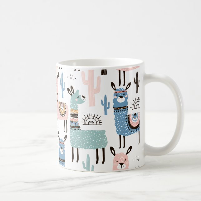 Caneca De Café Llama Mug, bonito e colorido (Direita)