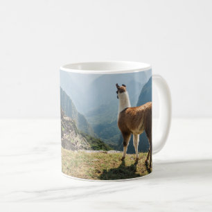Caneca De Café Llama Overlook Ruins   Machu Picchu, Peru