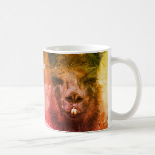 Caneca De Café Llama Preta Arte Animal Personalizada