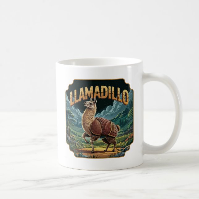 Caneca De Café Llamadillo Ilustração Combo Criatura Funny (Direita)