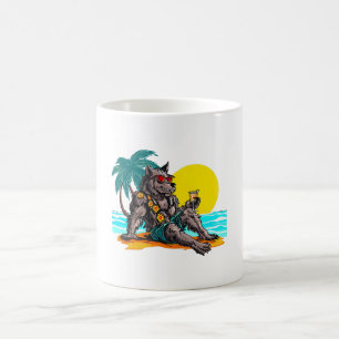 Caneca De Café lobisomem de férias