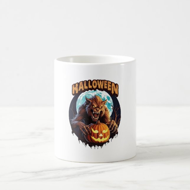 Caneca De Café Lobisomem de Halloween (Centro)