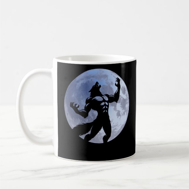 Caneca De Café Lobisomem - Lua Cheia (Esquerda)