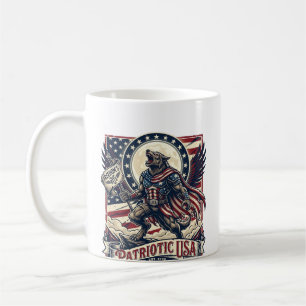 Caneca De Café Lobisomem Patriota Horror Patriótico Monstro Patri