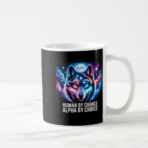 Caneca De Café Lobo alfa humano por acaso alfa por escolha