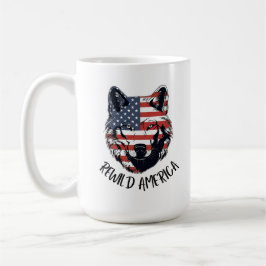 Caneca De Café Lobo Americano Patriótico