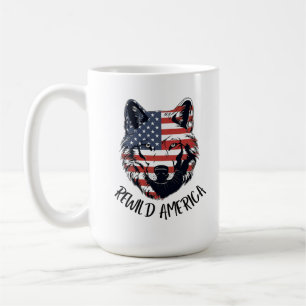 Caneca De Café Lobo Americano Patriótico