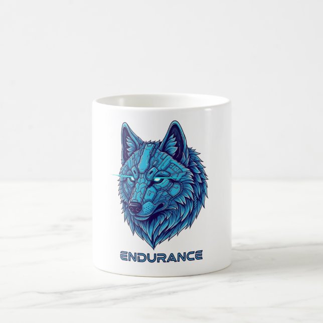Caneca De Café Lobo Azul Futurista (Centro)