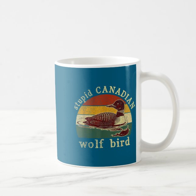 Caneca De Café Lobo Canadense Estudioso Funny Loon Bird Loons Mem (Direita)