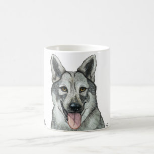 Caneca De Café Lobo-Cinto-Selvagem Natureza Retrato Aquarela