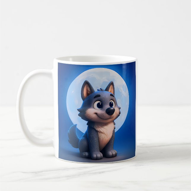 Caneca De Café Lobo da Lua Azul (Esquerda)