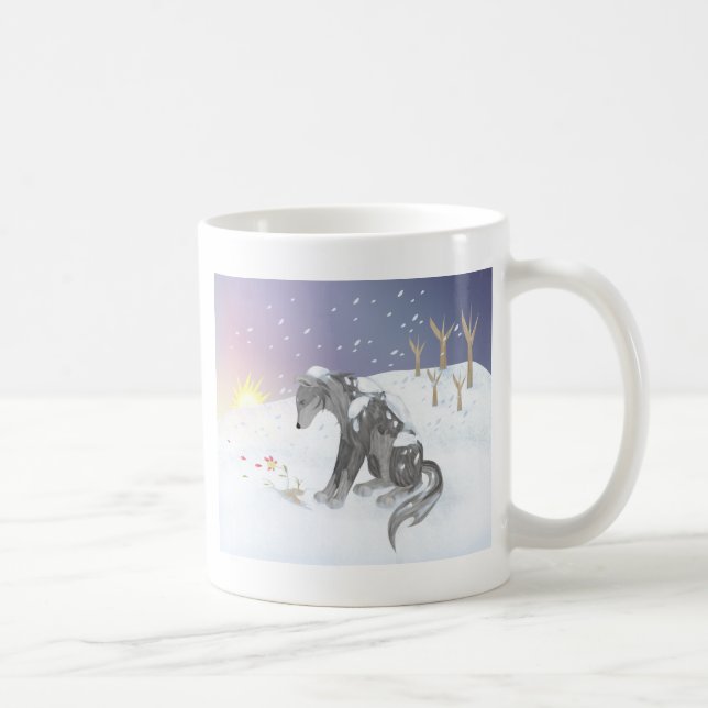 Caneca De Café Lobo do inverno (Direita)
