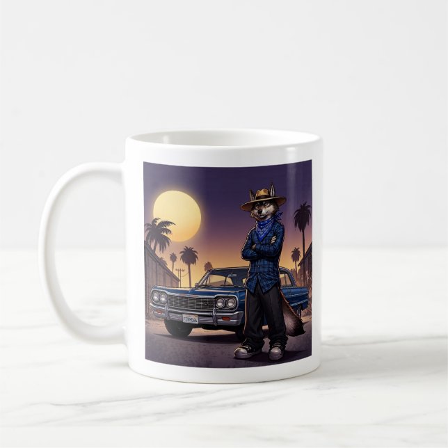 Caneca De Café Lobo E Lowrider (Esquerda)