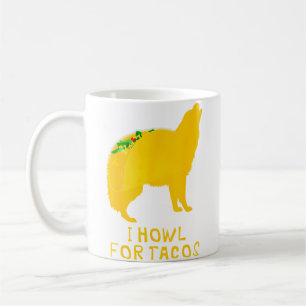 Caneca De Café Lobo engraçado do Taco Tuesday