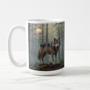 Caneca De Café Lobo na Floresta