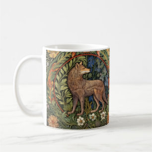 Caneca De Café Lobo na floresta art nouveau