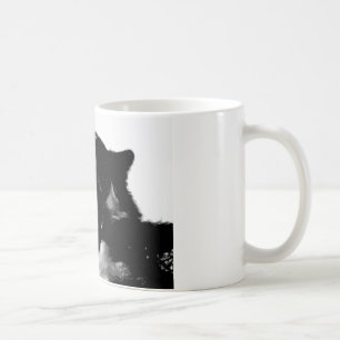 Caneca De Café Lobo Negro e Branco