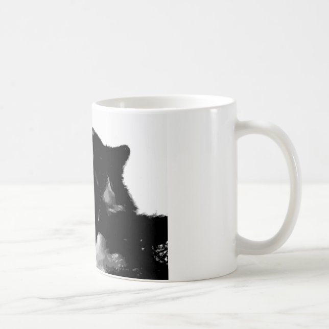 Caneca De Café Lobo Negro e Branco (Direita)