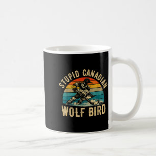 Caneca De Café Lobo pássaro canadense estúpido gancho aquecido vi