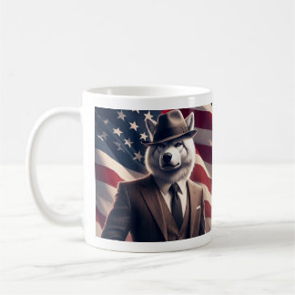Caneca De Café Lobo Patriótico