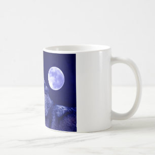 Caneca De Café Lobo que urra na lua