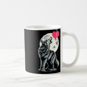 Caneca De Café Lobo Segurando Coração Dia dos Namorados Lobos Fof