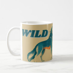 Caneca De Café Lobo Selvagem Vintage Natureza Animal