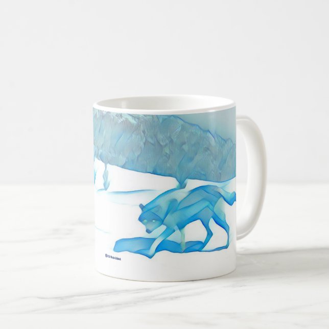 Caneca De Café Lobo Solitário No WInter (Frente Esquerda)