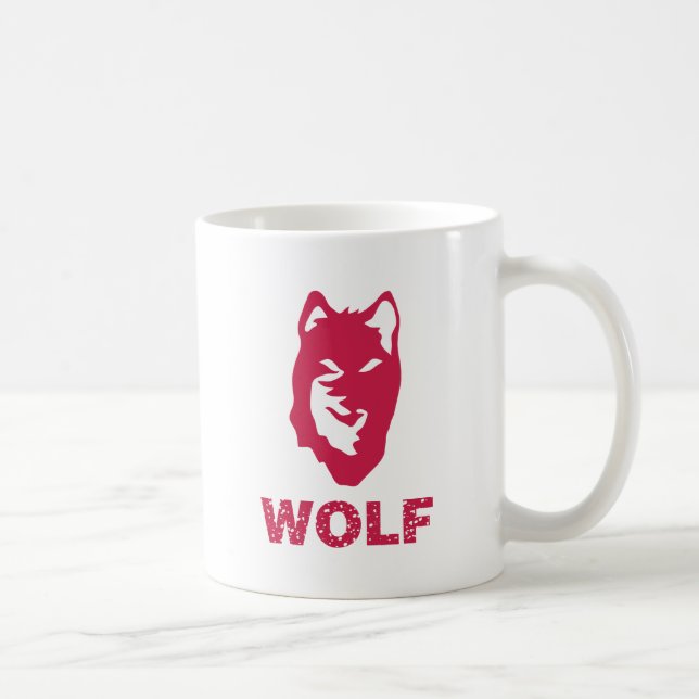 Caneca De Café Lobo (Vermelho) (Direita)