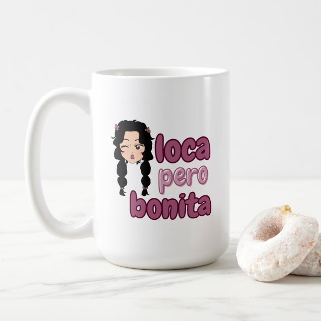 Caneca De Café Loca Pero Bonita (Com Donut)