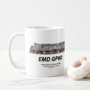 Caneca De Café Locomotiva diesel EMD GP60 do Pacífico Sul