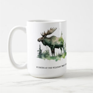Caneca De Café Lodge da Família Williams Personalizado com Alce e