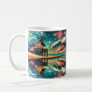 Caneca De Café Log Cabin na Praia Ai Art