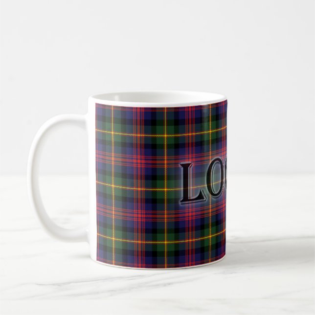 Caneca De Café  Logan Tartan com o Sobrenome (Esquerda)