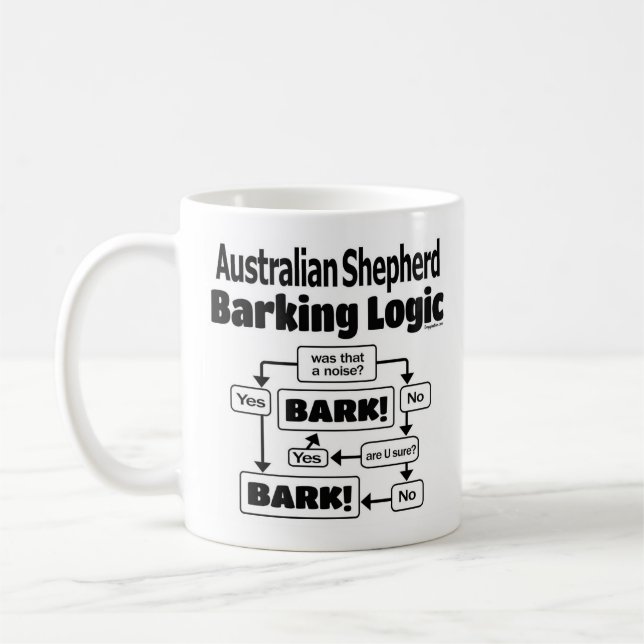Caneca De Café Lógica de Barking de Pastor Australiano (Esquerda)