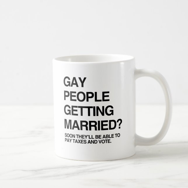 CANECA DE CAFÉ LOGO AS PESSOAS GAYS SERÃO CAPAZES DE PAGAR IMPOST (Direita)