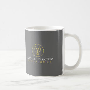 Caneca De Café LOGO DE MONOGRAMA DE LÂMPADA para ELETRICISTAS