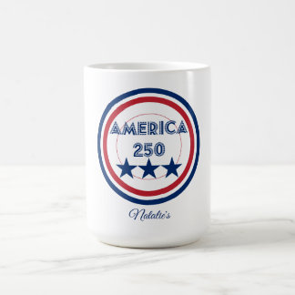 Caneca De Café Logotipo América 250 - Tema Patriótico de 4 de Jul