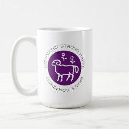 Caneca De Café Logotipo Aries Ram Zodiac Star Sign Astrology Trai